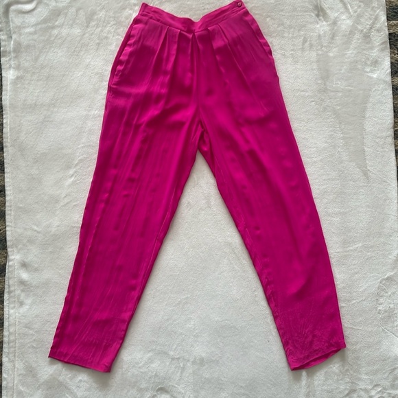 Laura Jayne Pants Jumpsuits Vintage Hot Pink Silk Pants Poshmark